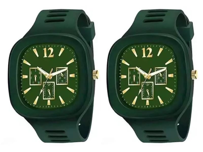 Elivor Fashion Mens Big Dial Analog Watch Combo (Green) (B0CLV4TVBG) Amazon Price History, Amazon Price Tracker
