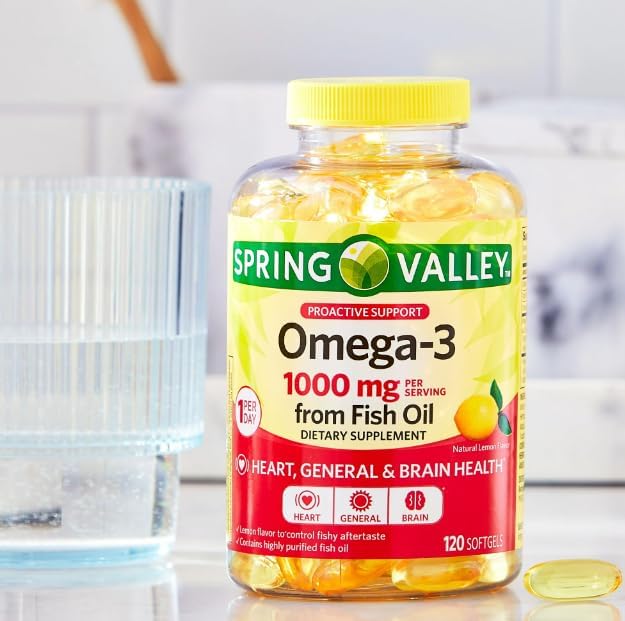 Miniatura 3 de Spring Valley - Aceite de pescado omega-3, 1000 mg, aceite de pescado Omega 3, suplementos de aceite de pescado Omega 3, suplementos de ácidos