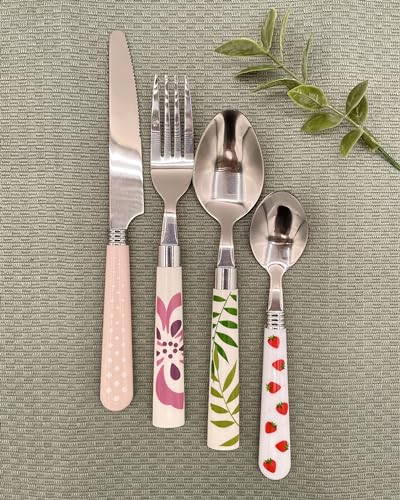 Image of Gypsy Color Eclectic Mosaic Mix & Match Stainless Steel Flatware Collection, Set of 16