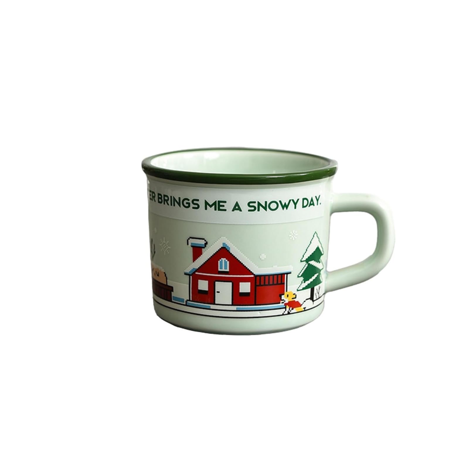 380 ml - 354.4 g ceramiczny gruby kubek para kreatywna filiżanka do kawy -1055-017 (W-Sky Cyan-Adolescents) -380 ml