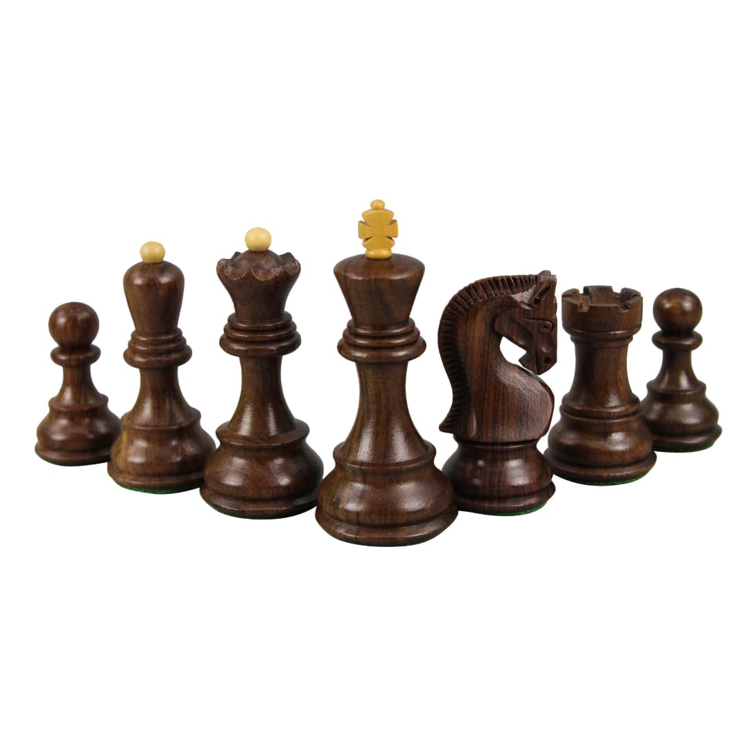 Set di scacchi in legno con tavola in noce da 21 pollici pesata Sheesham Zagreb Staunton pezzi da 3,75 pollici