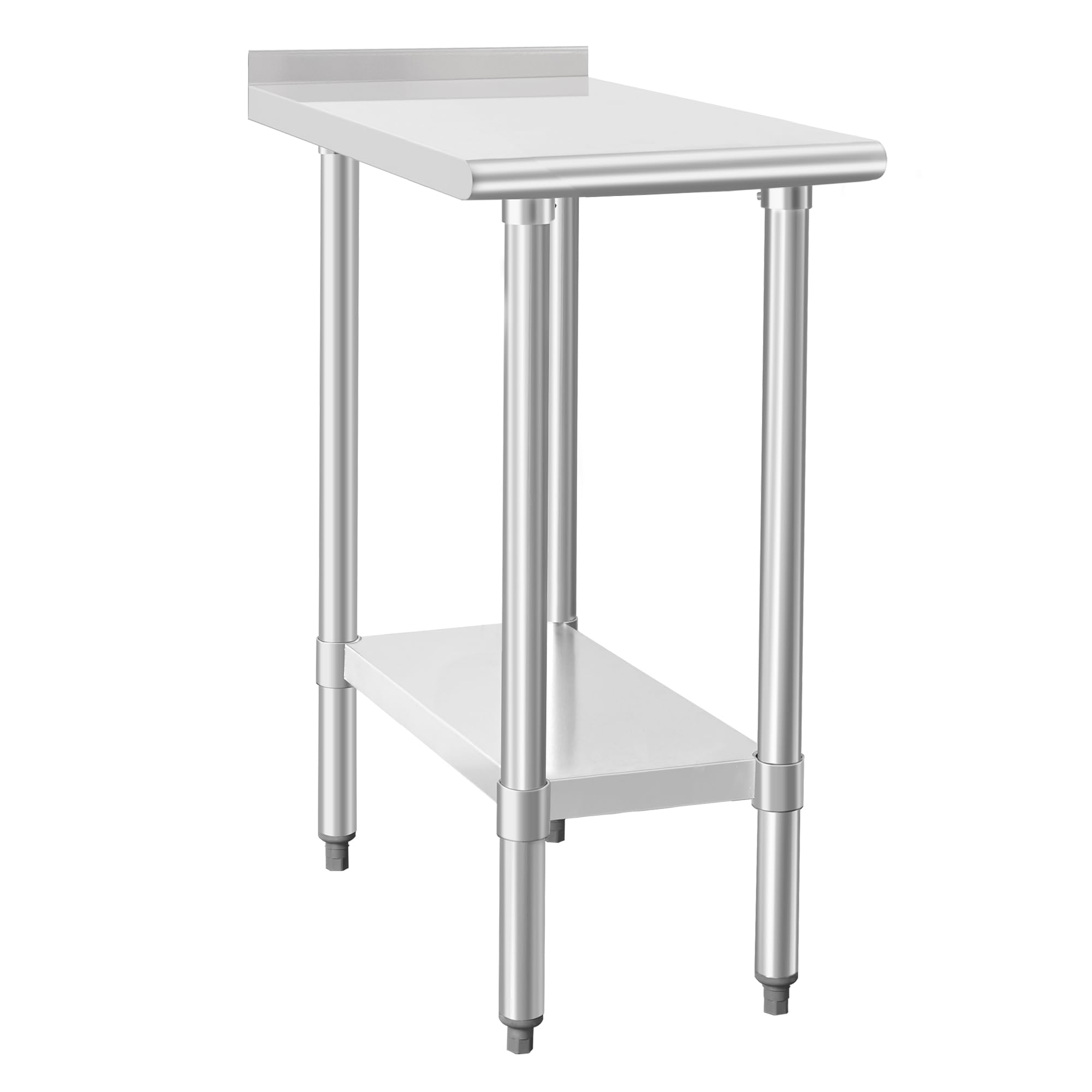 HARDURA Stainless Steel Commercial Work Table 30×15 Inches 2" Backsplash