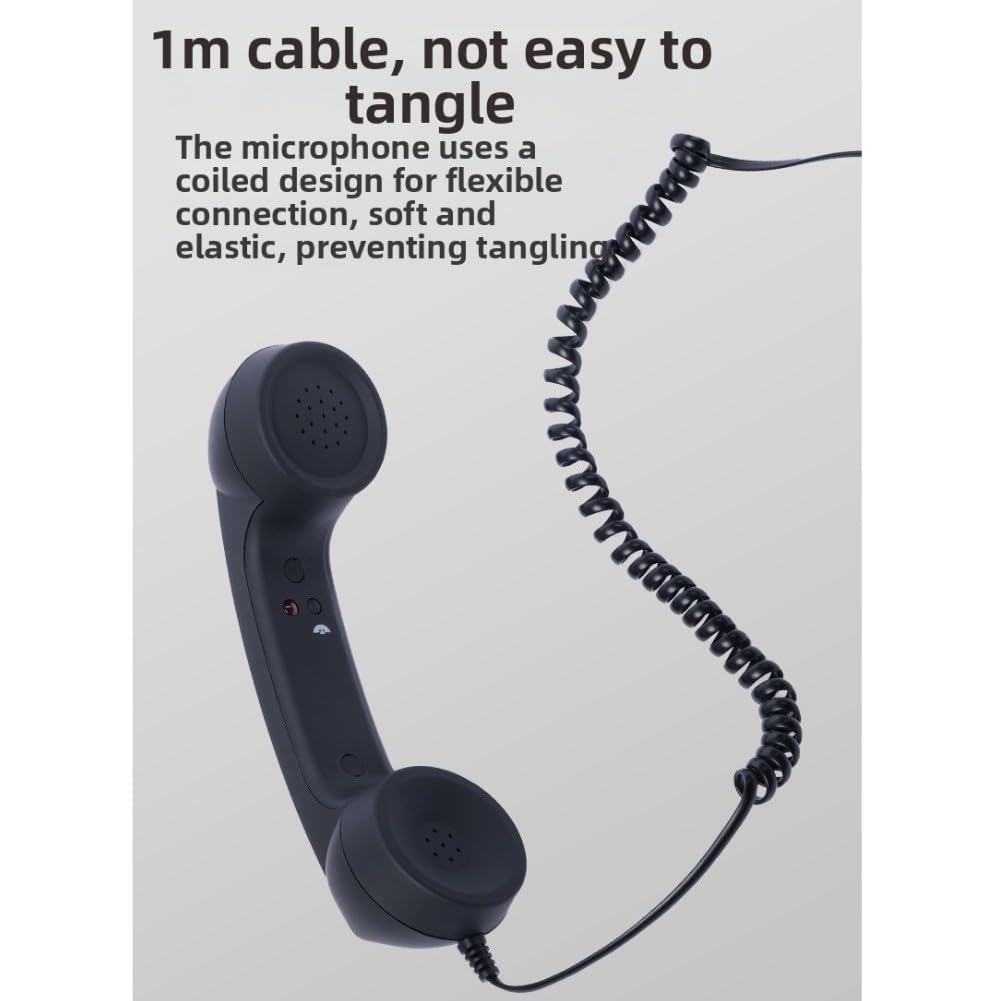NiuLumea Auricular retro con cable para teléfono móvil con conector USB para teléfonos inteligentes y portátiles, diseño ergonómico, audio reductor de ruido, construcción de plástico, 22,7 x 6 cm — view 8