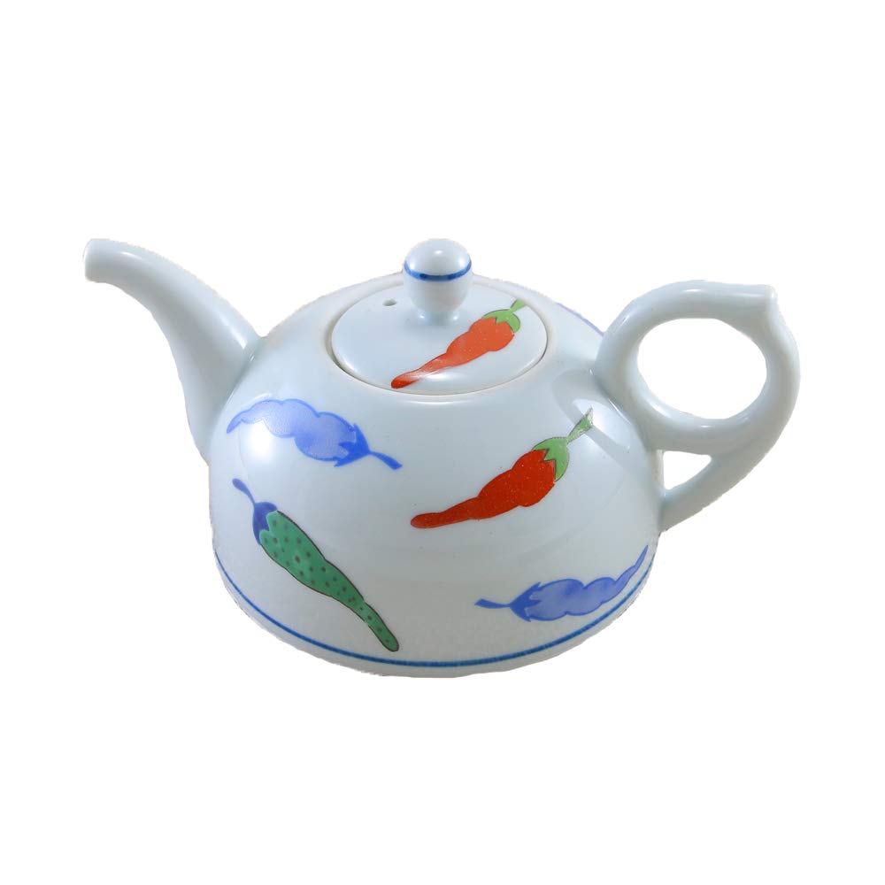 Amazon｜醤油差し 有田焼 新錦からし絵半月汁次 唐辛子 縁起物 液だれ