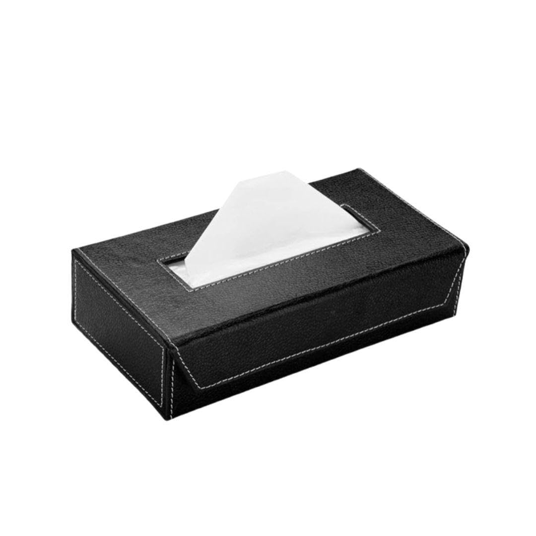 Handcrafted Leather Tissue Box Holder - Chocolate -8