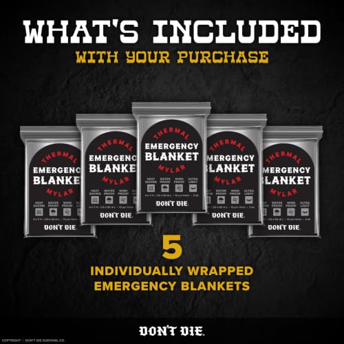 Emergency Blanket – 5 Pack – Thermal Mylar Foil Space Blankets - Image 5