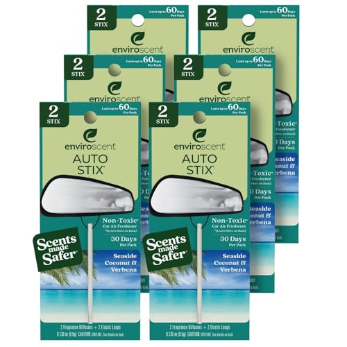 Image of Enviroscent Auto Stix 6ct - Seaside Coconut & Verbena 2pc