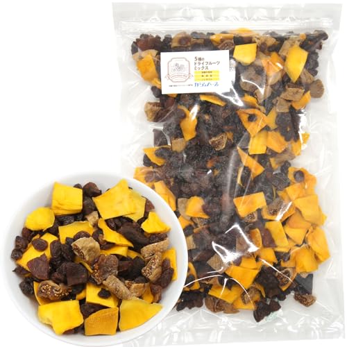 カジュベース 無添加 砂糖不使用 ドライフルーツ ミックス 800g 5種 (マンゴー いちじく プルーン サルタナレーズン トンプソンレーズン) ジップ付き袋 ノンオイル