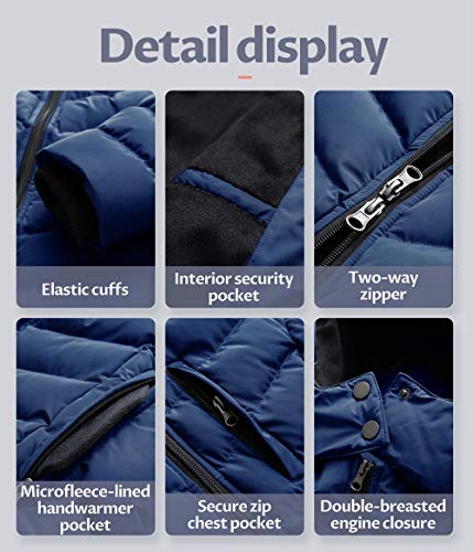 Stay Cozy in Style: CREATMO US Women's Long Quilted Insulated Jacket in Navy, 2XL - Image 7