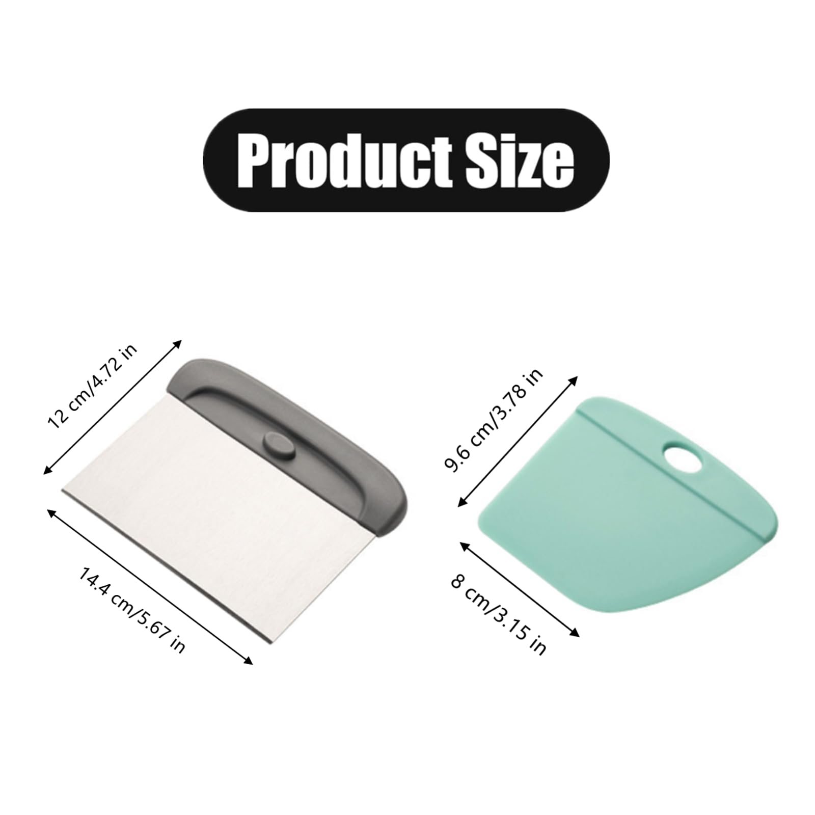 ZWxqysp 1 Set Bench Bread Scraper Professional Stainless Steel Dough Cutter Pizza Cutter with Grip Handles for Kitchen