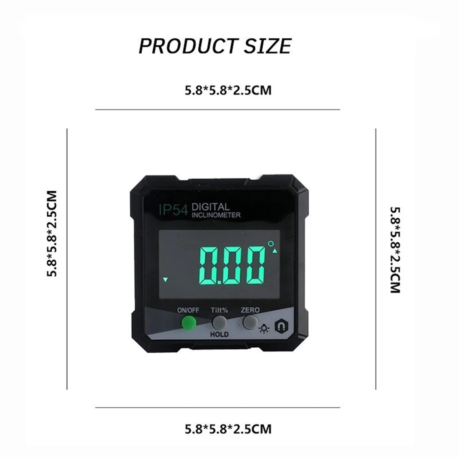 Misurazione di precisione della scatola di inclinazione del display digitale con misuratore di angolo inclinometro del goniometro magnetico retroilluminato 1 pezzo