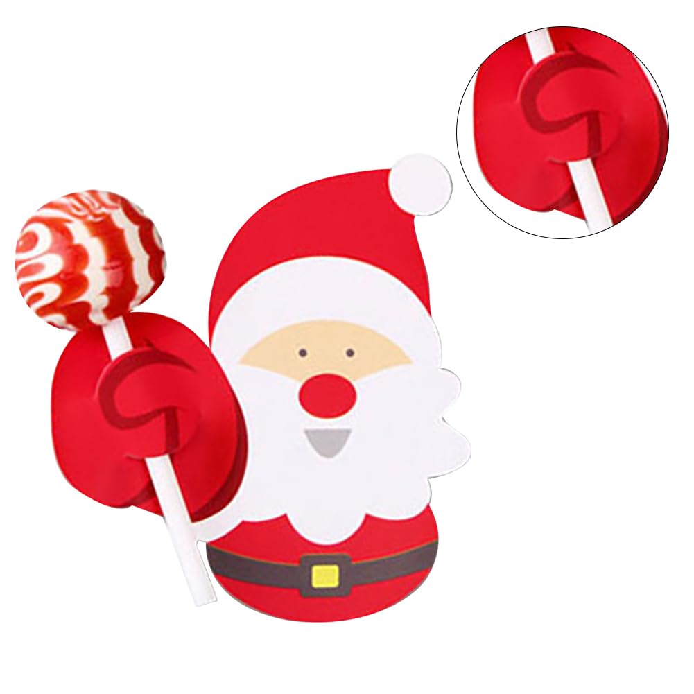 CRGANGZY Dibujos animados Papá Noel pingüino muñeco de nieve papel Candy Holder Festival Theme 50pcs Candy Lollipop decoración tarjetas niños dulces regalos paquete envoltura