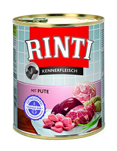 Rinti Pur Kennerfleisch Pute für Hunde, 12er Pack (12 x 800 g)