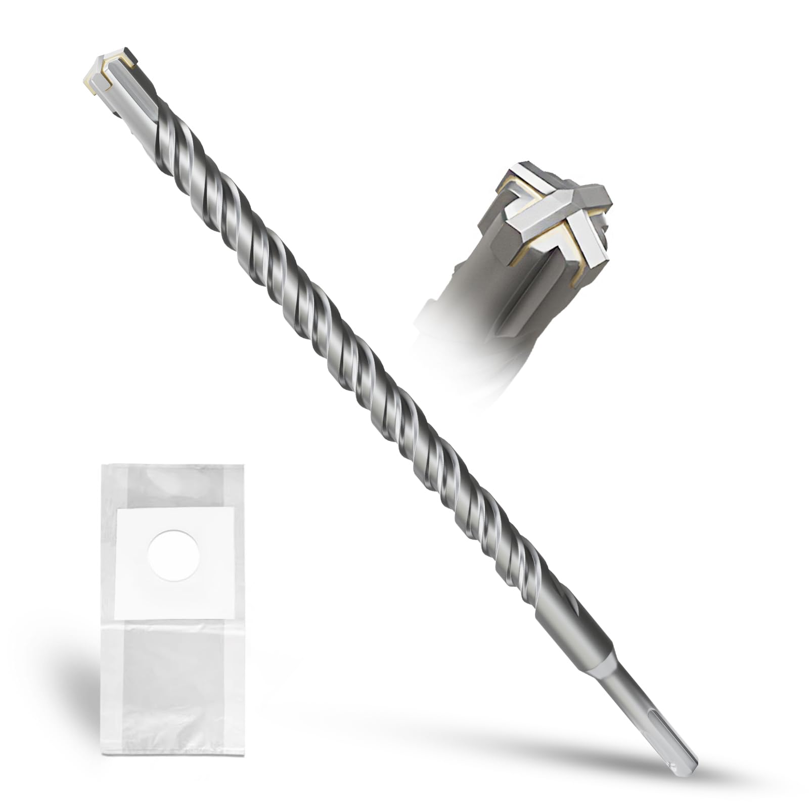 Punte per trapano SDS Plus, 18 mm x 310 mm, per pietra, cemento, pietra naturale, muro di mattoni
