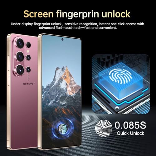 Image of SZV 26 Ultra Unlocked Cell Phone,16+1TB 5G Unlocked Phone, Built in Pen Android 15 Battery 7000mAh 6.99 inch HD Screen Smartphone, Dual SIM /Face ID /Fingerprint Lock /GPS (Rose Gold, 16+1TB)