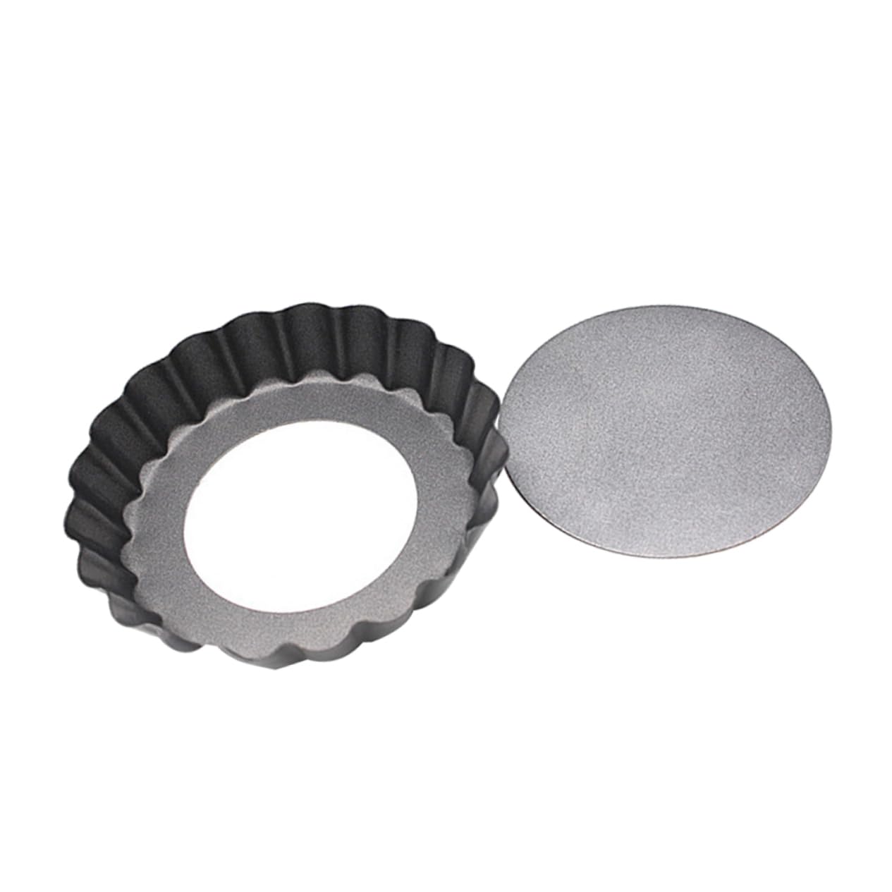 LAPYAPPE 2 Pcs Non Stick Mini Tart Pan Round Baking Tray with Removable Bottom for Bread Cakes Holiday Treats Easy to Molds