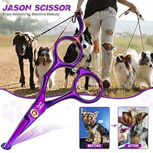 Jason 45 Dog Grooming Scissor  Professional Straight Shear with Round Tips Japanese Stainless Steel Scissors for Dogs Cats and Other Pets  Cucciolini Doodles Jason 4 5 dog grooming scissor  professional straight shear with round tips japanese stainless steel scissors for dogs cats and other pets   cucciolini doodles
