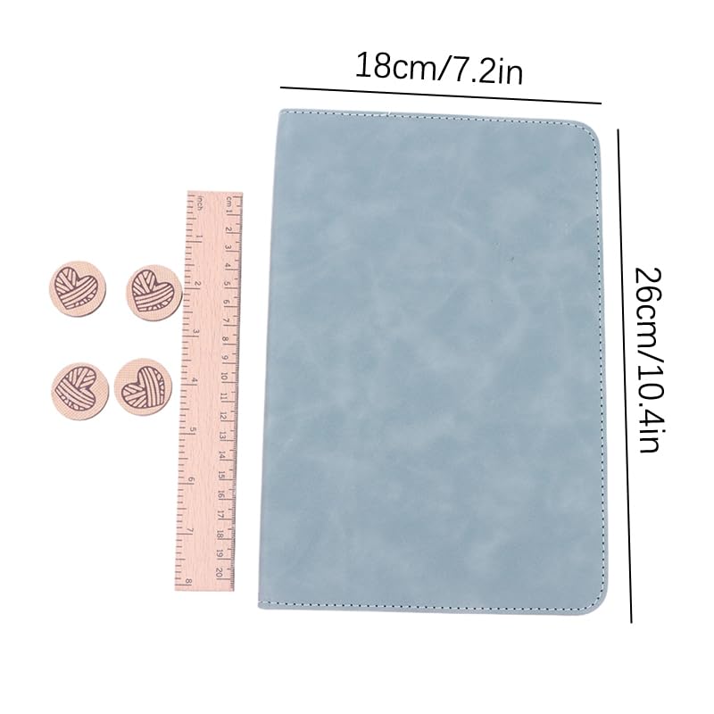 Cowenhey Pattern Holder, Knitting Chart Holder, Accessories Knitting Pattern Holder Foldable Knitting Chart Keeper with Ruler for for Fixed Crochet Pattern on Knitting Pattern Holder (Blue)