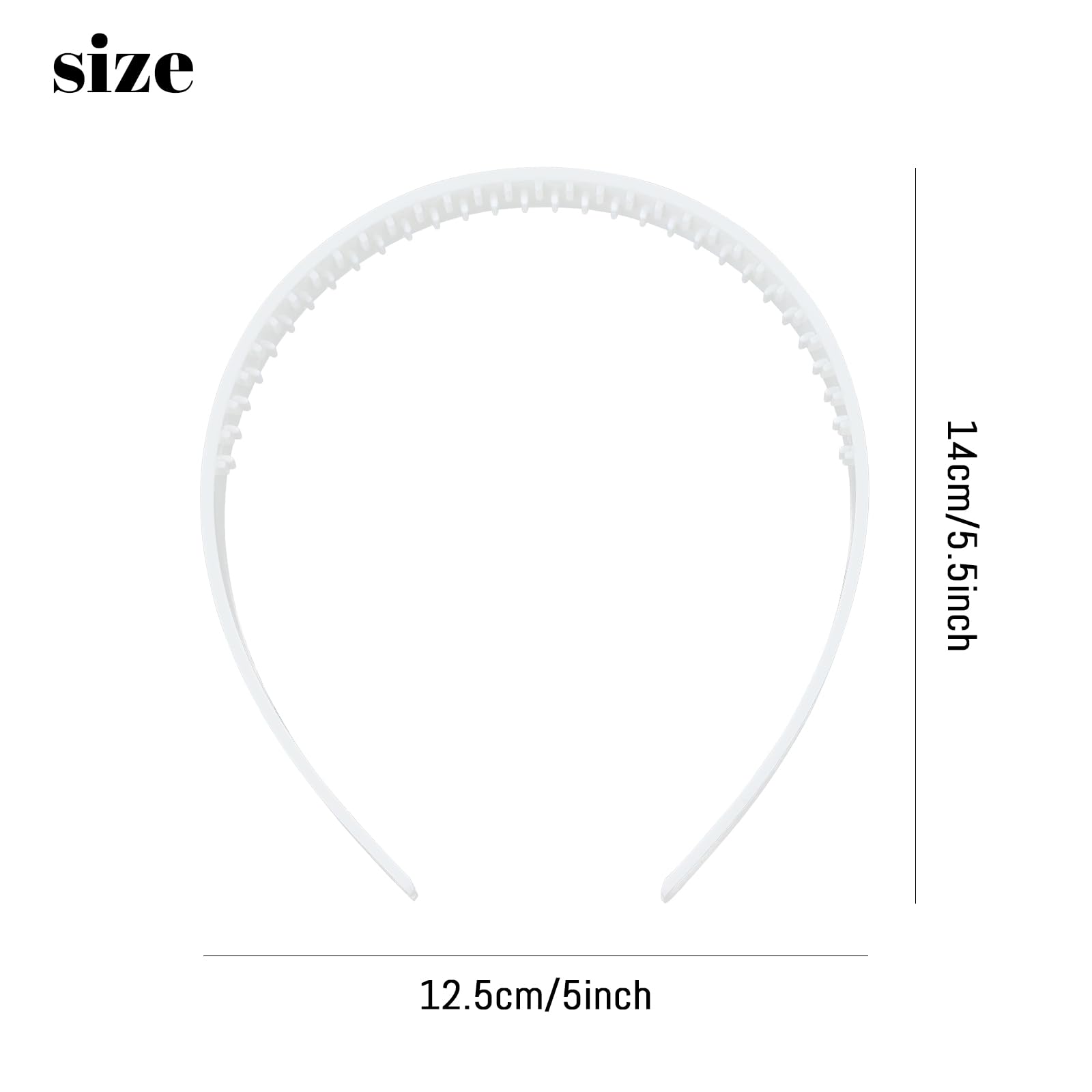 20 Pack 1.5CM Thin Hard White Plastic Headbands Skinny Plain Blank Hairband with Comb Grip Teeth Slim Hair Hoop Holder Clasp Tiara Crown Base Headpiece Crafting DIY Accessories Bulk for Women Girls - Image 4