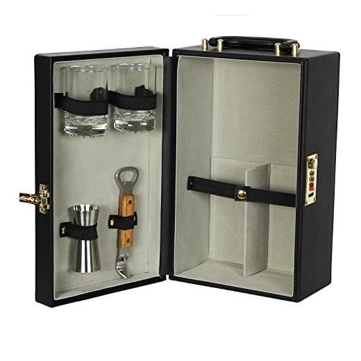 Travel Bar Set with Two Glasses
