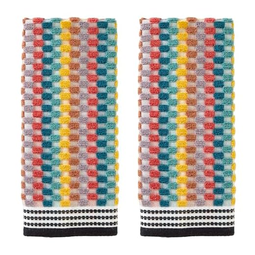 SKL Home Mid-Century Hand Towel Set, Multicolored, 2 Count