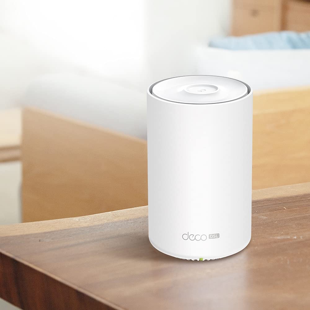 TP-Link Deco X20-DSL Mesh Wi-Fi 6 Modem Router, Wi-Fi 6 Dual-Band AX1800Mbps, VDSL2 Profilo 35b, ADSL, 4 Porte Ethernet Gigabit, MU-MIMO, Mesh in Roaming Senza Interruzioni, Compatibile con Alexa