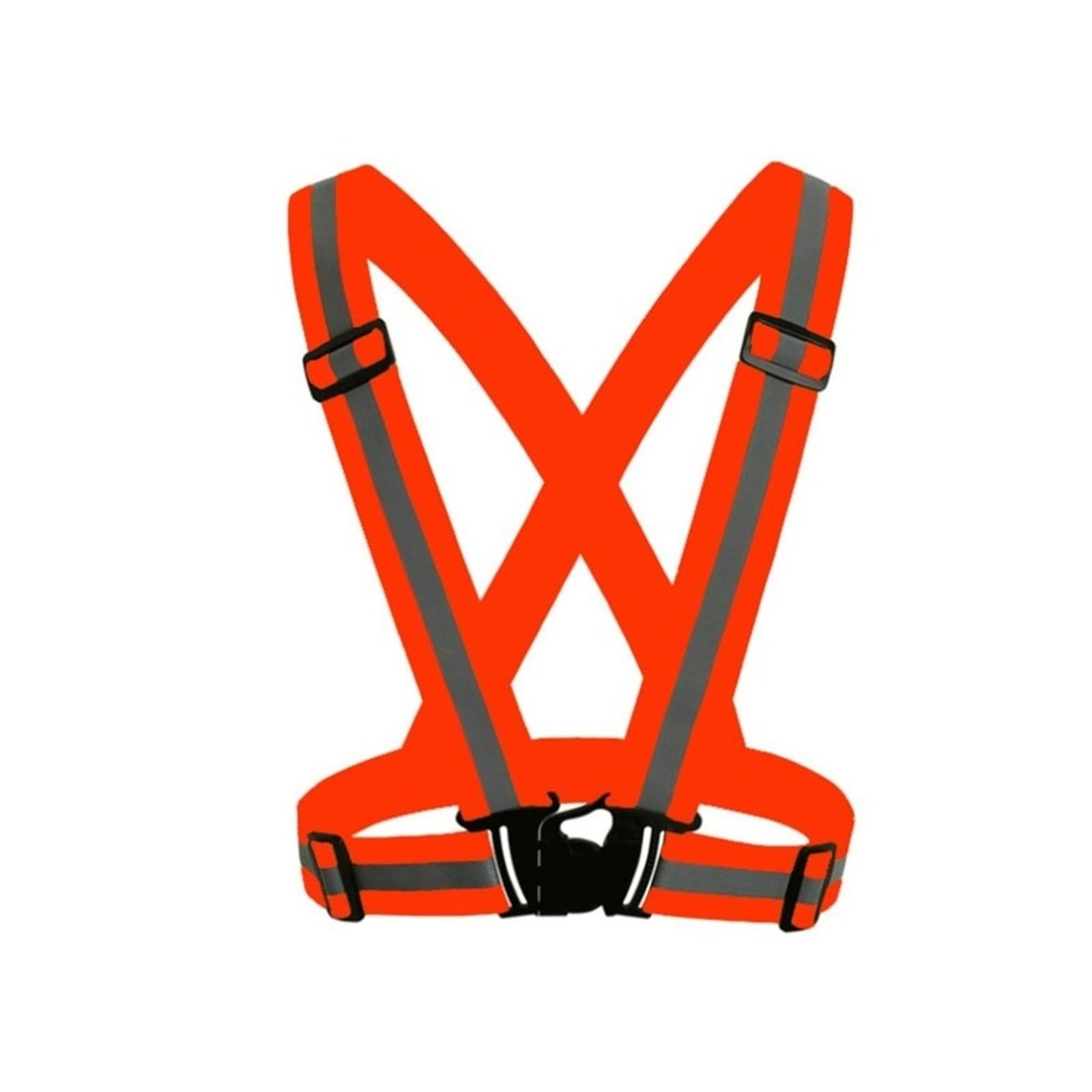 ByNGSDCC Breathable Adjustable Reflective Safety Vest Highlight Straps Elastic Band for Adults Kids Night Running Riding(Orange)