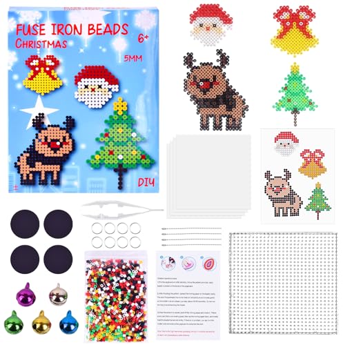 Bügelperlen Weihnachten Set, Steckperlen Weihnachten 5mm, Steckperlen...