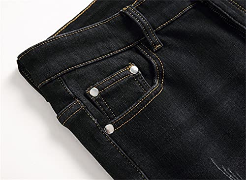 Men's Fleece Lined Jeans Slim-Fit Thick Warm Trousers in Winter Thicken Elastic Jean Pants with Flannel Lining4