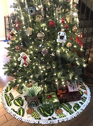 Polly House Large Round Picnic Mat Beach Towel Blanket With Tassels Ultra Soft Super Water Absorbent Towel 59 Inch Across Multifunctional Purposes Blanket, Wash Machine Easy Wash (Sc059) #TOP1