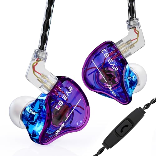 Image of YINYOO KBEAR Storm Professional in Ear Monitor Earphones for Singers Drummers Musicians Bassists, Custom Wired Earbuds in Ear Headphones IEM, Hi Res Detachable OFC Silver-Plated Cable