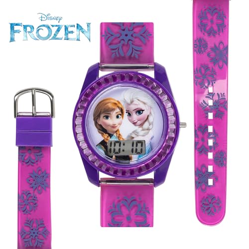 image for Accutime Disney Frozen Kids Digital Watch – Anna & Elsa LCD Timepiec