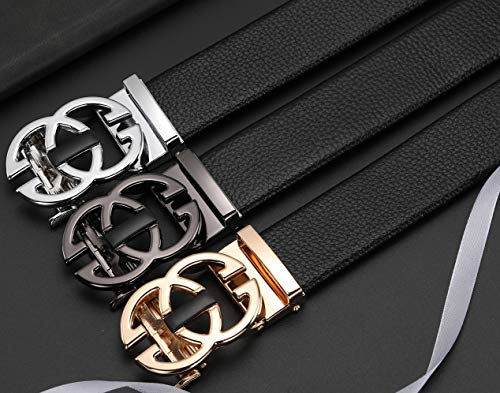 Men's Classic Fashion Automatic Buckle Design Leather Belt Business Belt3