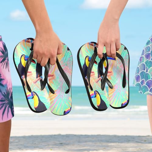 STAYTOP Colorful Toucan Flip Flops Sandals of Men's & Women's,Sandals Beach Slippers Shower Slides4