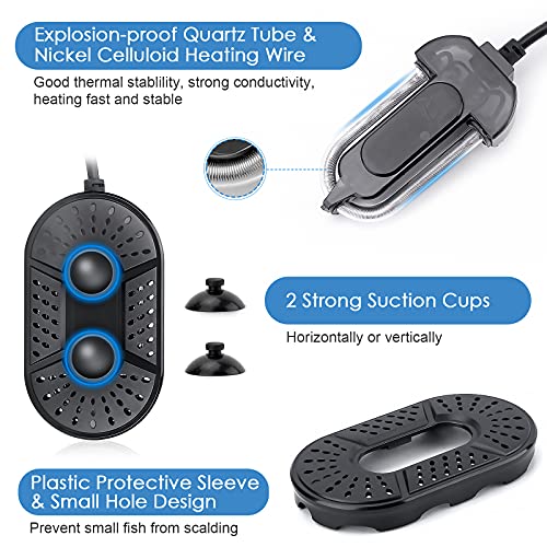 AQQA Small Aquarium Heater 15W/25W/50W/75W/100W Submersible Fish Tank Heater with Intelligent LED Temperature Display… - Image 5