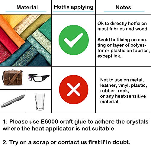 Worthofbest Hotfix Rhinestone Setter, Hot Fix Applicator Tool Bedazzler Kit with rhinestones, Kit, Hot Fixed Wand for Clothes Clothing Fabric Crafts, 5000 Pcs, AB Crystal, Clear, 3 Gems Sizes, Tips - Thumbnail 7