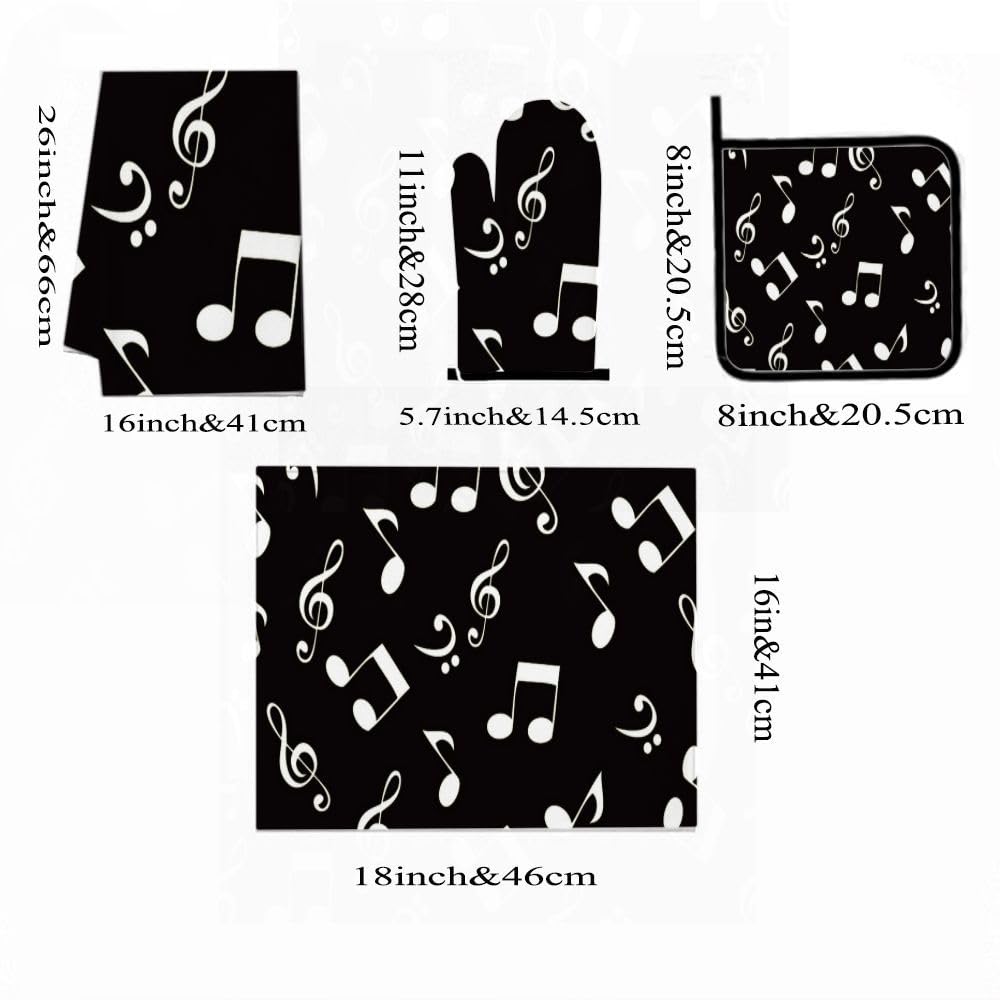 9PCS Note musicali 4 Cucina Decor e Accessori Set