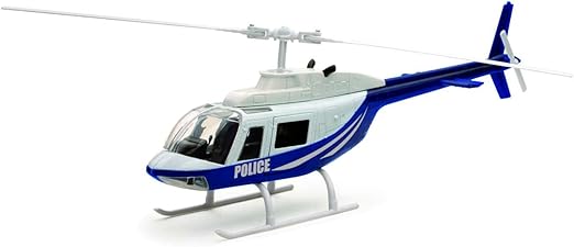 New Ray Bell 206 Helicopter Dark Blue and White Police Sky Pilot Series 1/34 Diecast Model