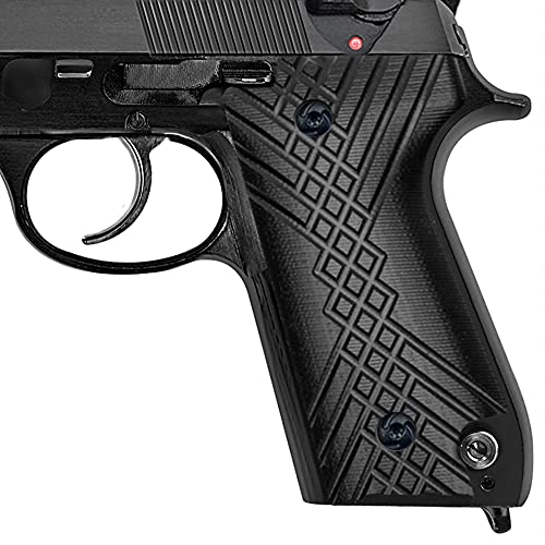 Guuun G10 Grips for Beretta 92S, Crosshatch Texture - Black