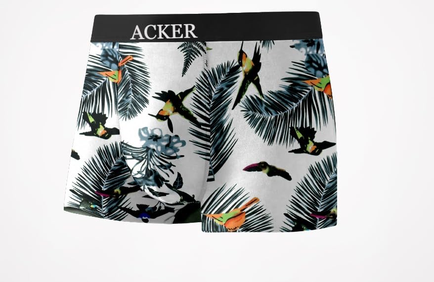 Image of ACKER Soft Nylon Printed Trunks & Boxers Underwear for Men Inner for Men with Extra Thin Elastic (Pack of - 3)