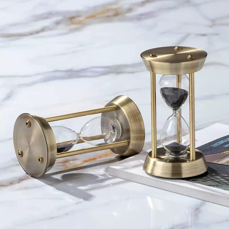 Miniatura 3 de Temporizador de reloj de arena, temporizador de reloj de arena de 15 minutos, temporizador de reloj de arena de metal de arena blanca en relieve,