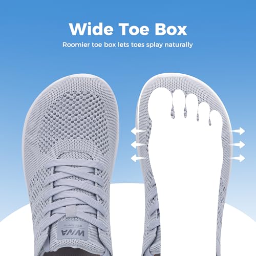 Wide Toe Box Shoes for Men Tennis Walking Sneakers with Arch Support Zero Drop Minimalist Design US 8-122