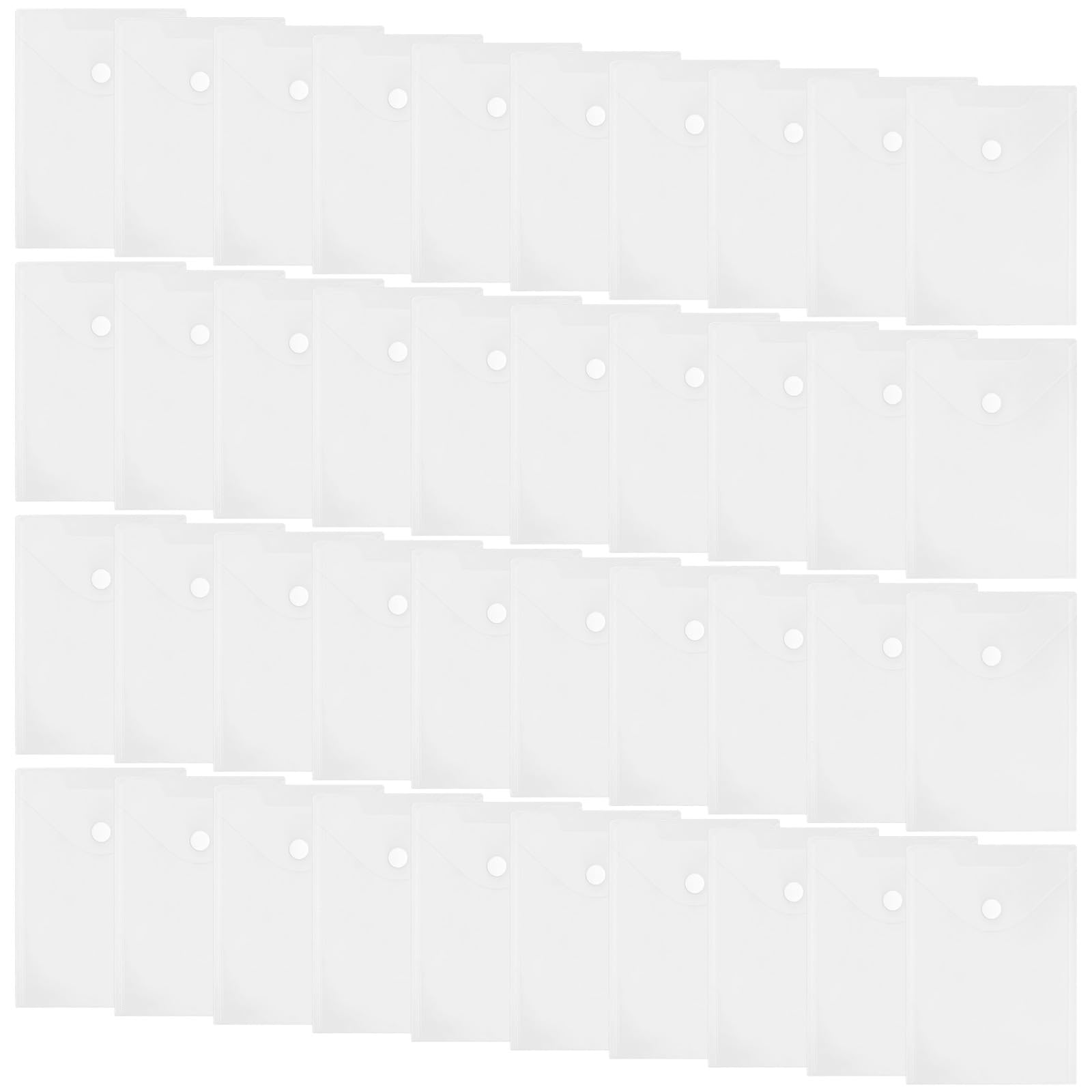 Soportes para documentos, 40 unidades, sobres de plástico transparente esmerilado con cierre a presión, organizadores de archivos reutilizables, resistentes al desgarro, para el hogar, oficina