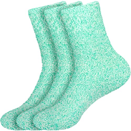 Image of BambooMN Women's Fuzzy Warm Feather Soft Socks - Value Packs