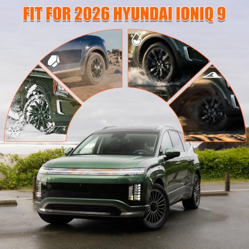 Image of Mud Flaps Splash Guards for 2026 Hyundai IONIQ 9, Durable ABS Mud Guards, Protects Against Mud, Rocks, and Debris, 2026 Hyundai IONIQ 9 Accessories (4PCS)