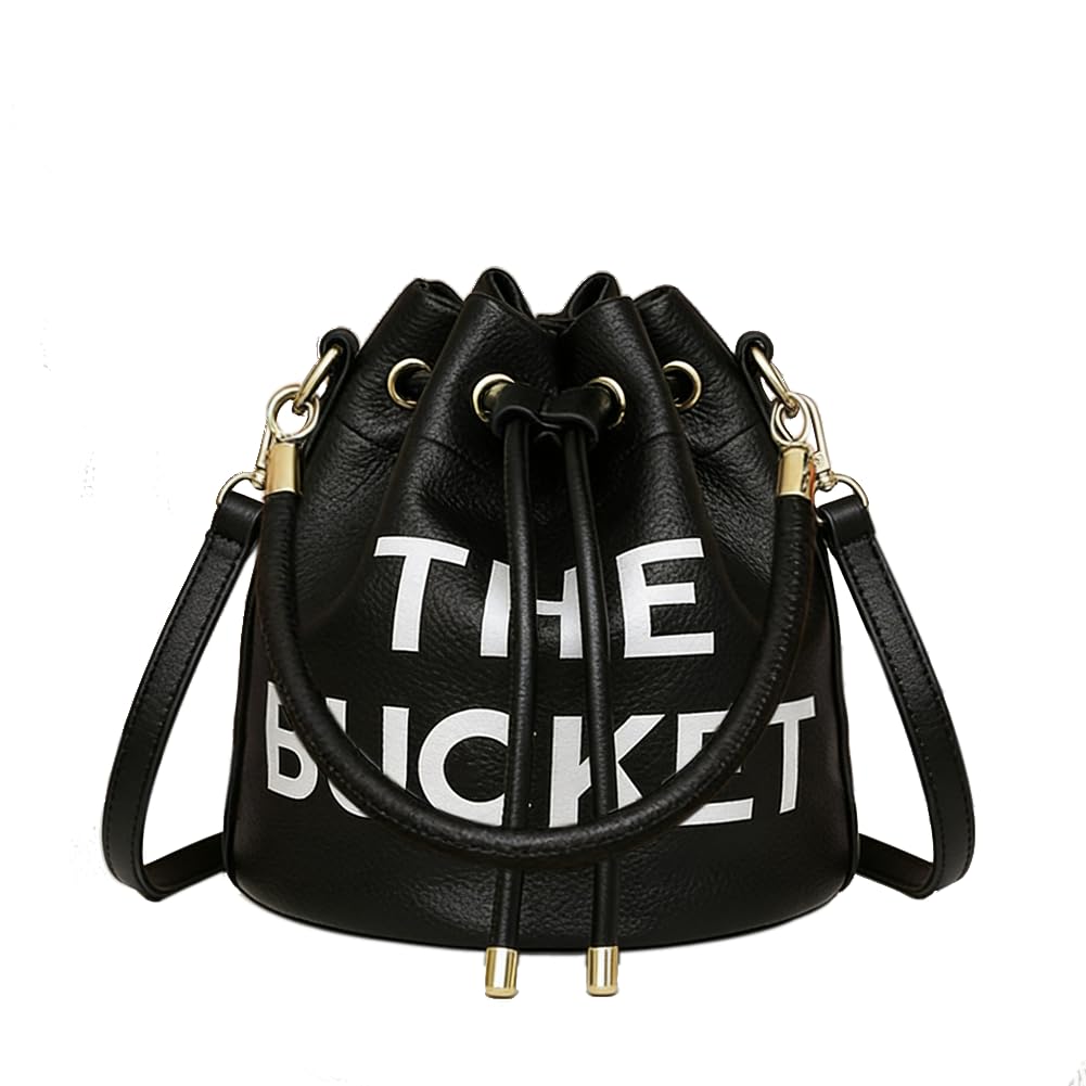 saursmehat The Bucket Bags and Purses For Women Small Drawstring Handbags Hobo Purse, Black 1