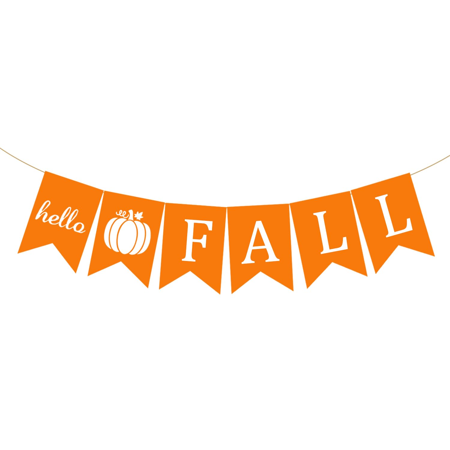 Whaline Herbst-Banner Aus Jute Mit Kürbis-Motiv | Vormontierte Wimpelkette 3 M | Rustikale Deko Für Halloween & Thanksgiving