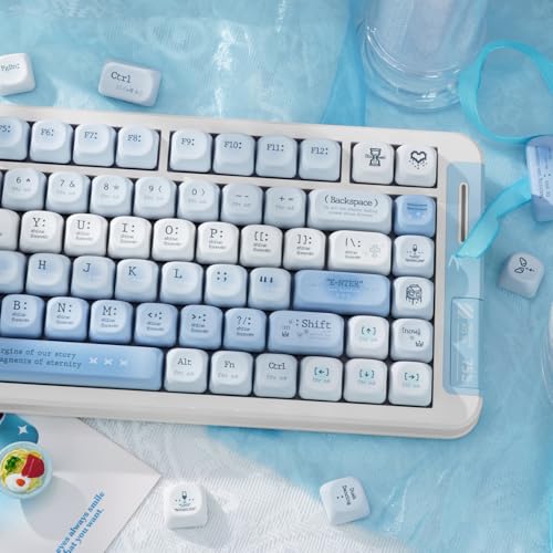 Image of PBT Keycaps Romantic Haze Blue 120 Keys Key Cap for Cherry MX