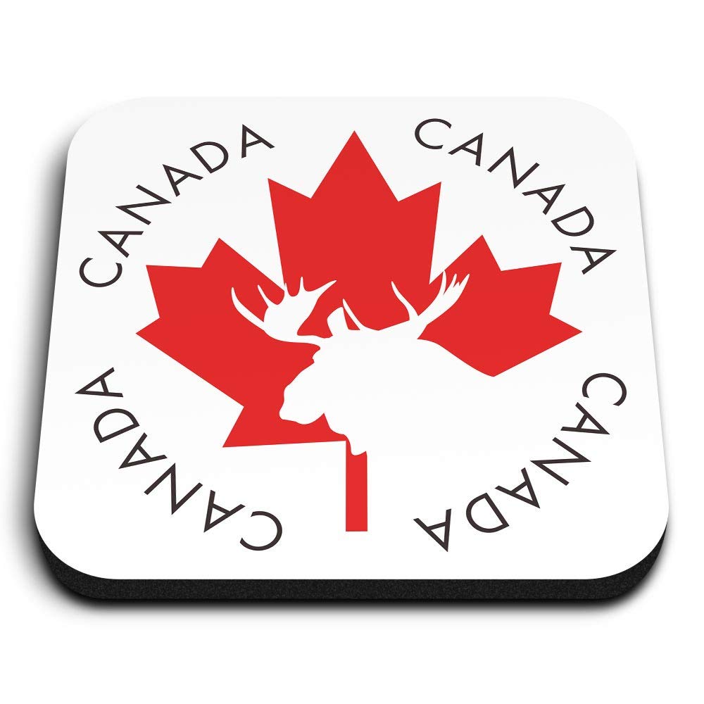 Destination Vinyl Ltd Multicolor 1 X Square Mdf Fridge Magnet - Canada Maple Leaf Moose Flag 4338