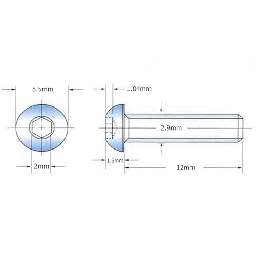 Miniatura 8 de 50pcs M3 12.9 Tornillos Allen Tornillo hexagonal Cabeza de botón Tornillos Tornillos hexagonales Oro (0.315 in)